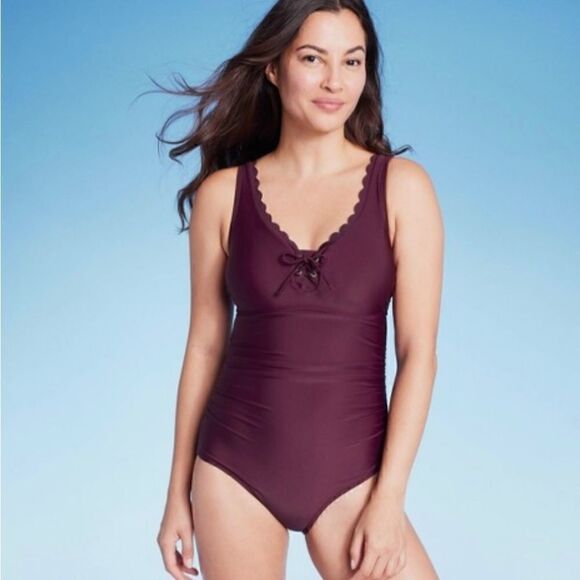 - Kona Sol plum colored one piece.  Size M - Picture 1 of 9